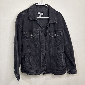 Forever 21 Women’s Denim Jean Jacket  Black  Trucker size Large